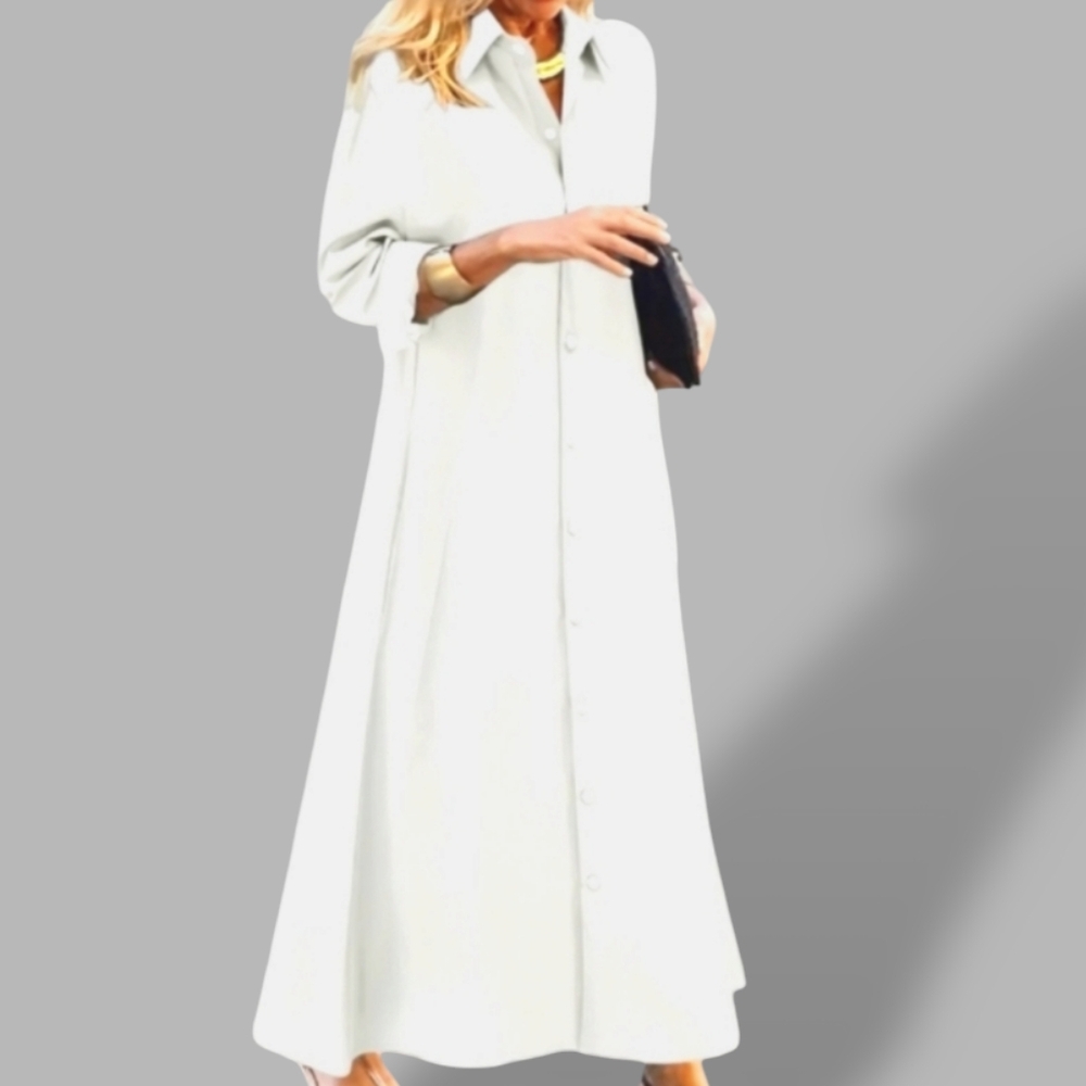 🛑BOGO FREE 🆕Chic Full Length Collared Shirt Dress